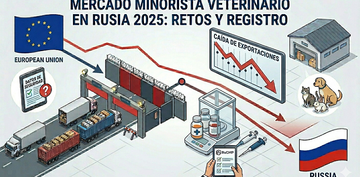 Análisis del mercado minorista veterinario en Rusia: Obstáculos burocráticos y la importancia de la conformidad GMP nacional.